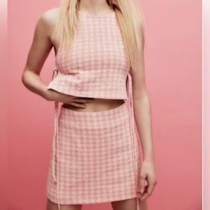 Zara pink houndstooth skort set!